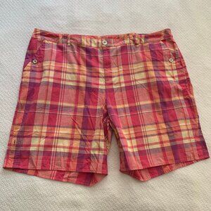 NEW Lane Bryant pink picnic plaid 9" 100% cotton casual‎ summer shorts